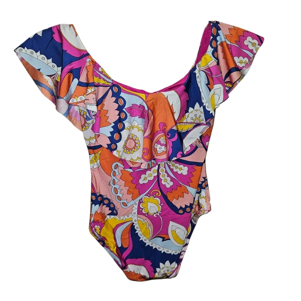 Trina Turk Sevilla One Piece Off Shoulder Ruffle - Picture 6 of 16